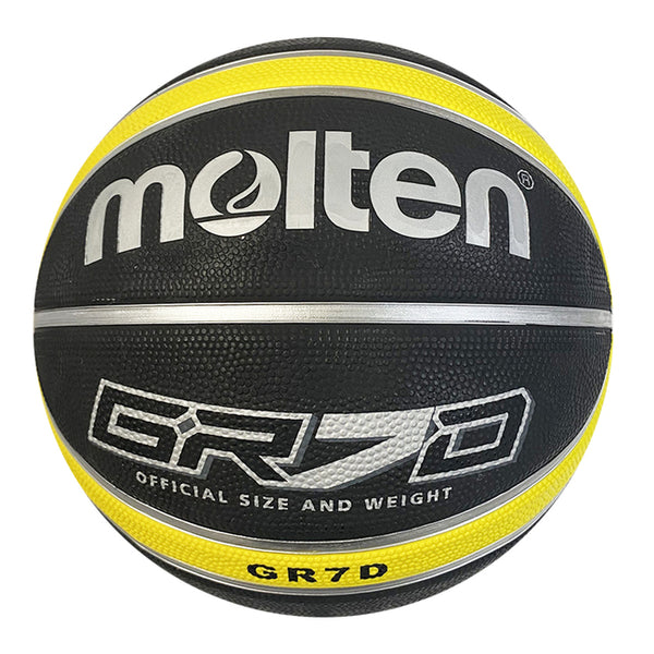 MOLTEN #7 橡膠深溝12片貼籃球 黑黃