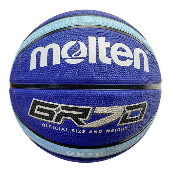MOLTEN #7 橡膠深溝12片貼籃球 藍