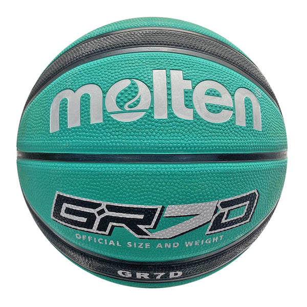 MOLTEN #7 橡膠深溝12片貼籃球 綠黑
