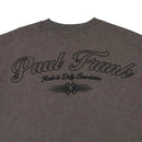 PAUL FRANK 中性寬鬆水洗繡花T 深灰