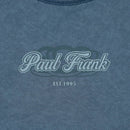 PAUL FRANK 女款短版水洗繡花T 藍