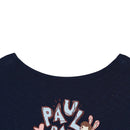 PAUL FRANK 薄彈紗涼感一字領印花T 藍