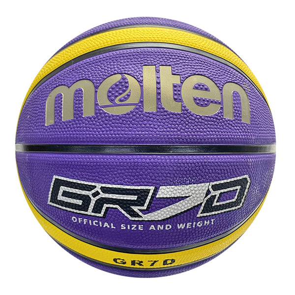 MOLTEN #7 橡膠深溝12片貼籃球 紫黃