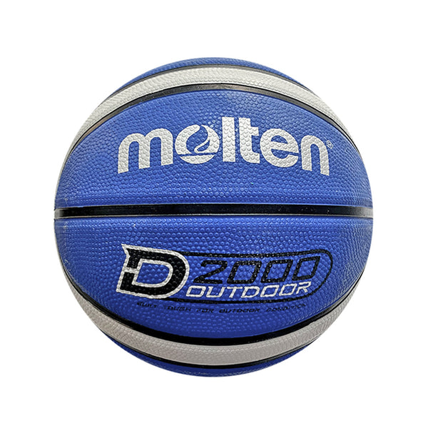 MOLTEN #5 橡膠深溝12片貼籃球 藍灰
