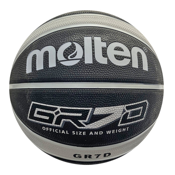 MOLTEN #7 橡膠深溝12片貼籃球 黑灰