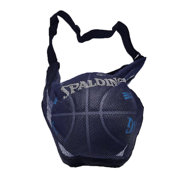 SPALDING 單顆裝網袋 深藍 (不含籃球)