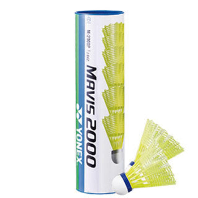 YONEX 塑膠羽球 M-2000C 慢 (一筒6顆) 黃